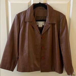 Vintage Nine West Chocolate Leather Jacket
